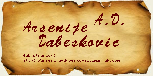 Arsenije Dabesković vizit kartica